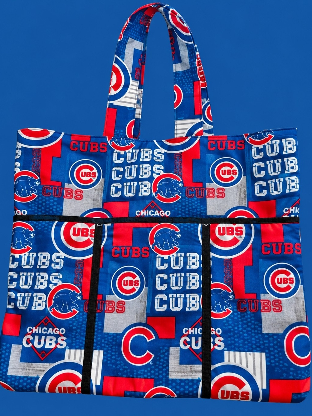 Chicago Cubs Handmade Tote Bag Quilted Lined Multi Pocket MLB Baseball